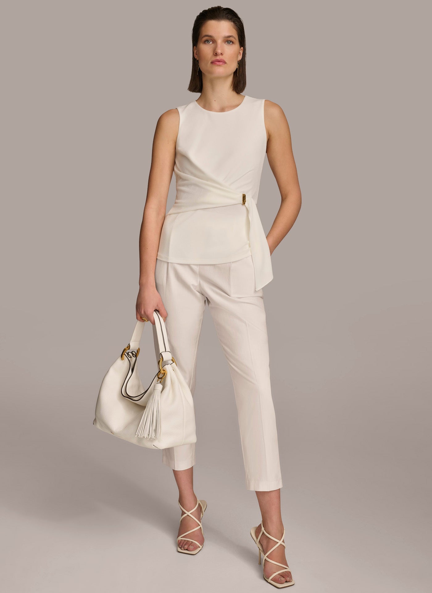 Donna Karan | CREW NECK WRAP TOP