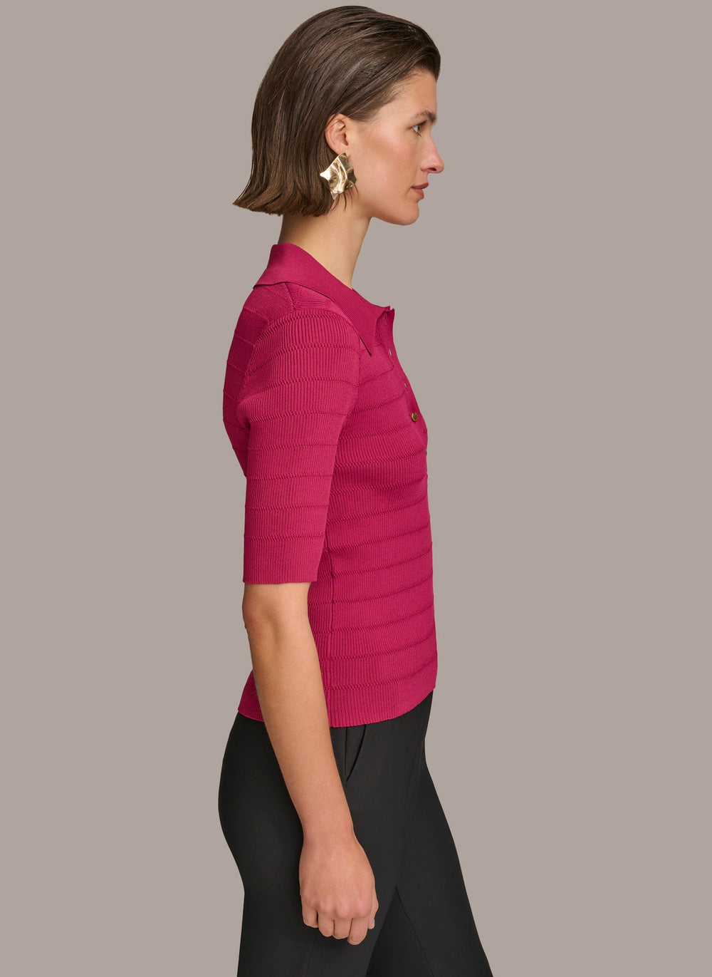 Donna Karan | COLLAR BUTTON TOP