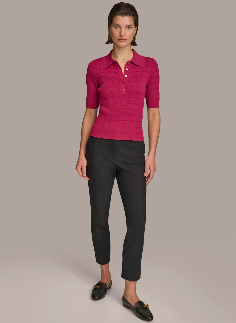 Donna Karan | COLLAR BUTTON TOP
