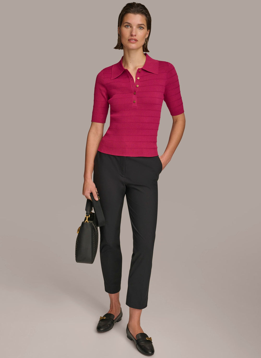 Donna Karan | COLLAR BUTTON TOP