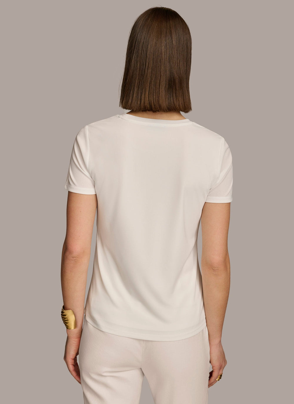 Donna Karan | CREW NECK RUCHED TEE