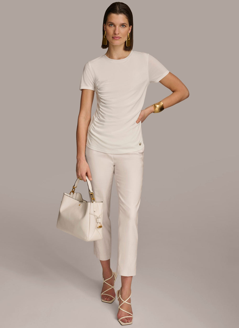 Donna Karan | CREW NECK RUCHED TEE