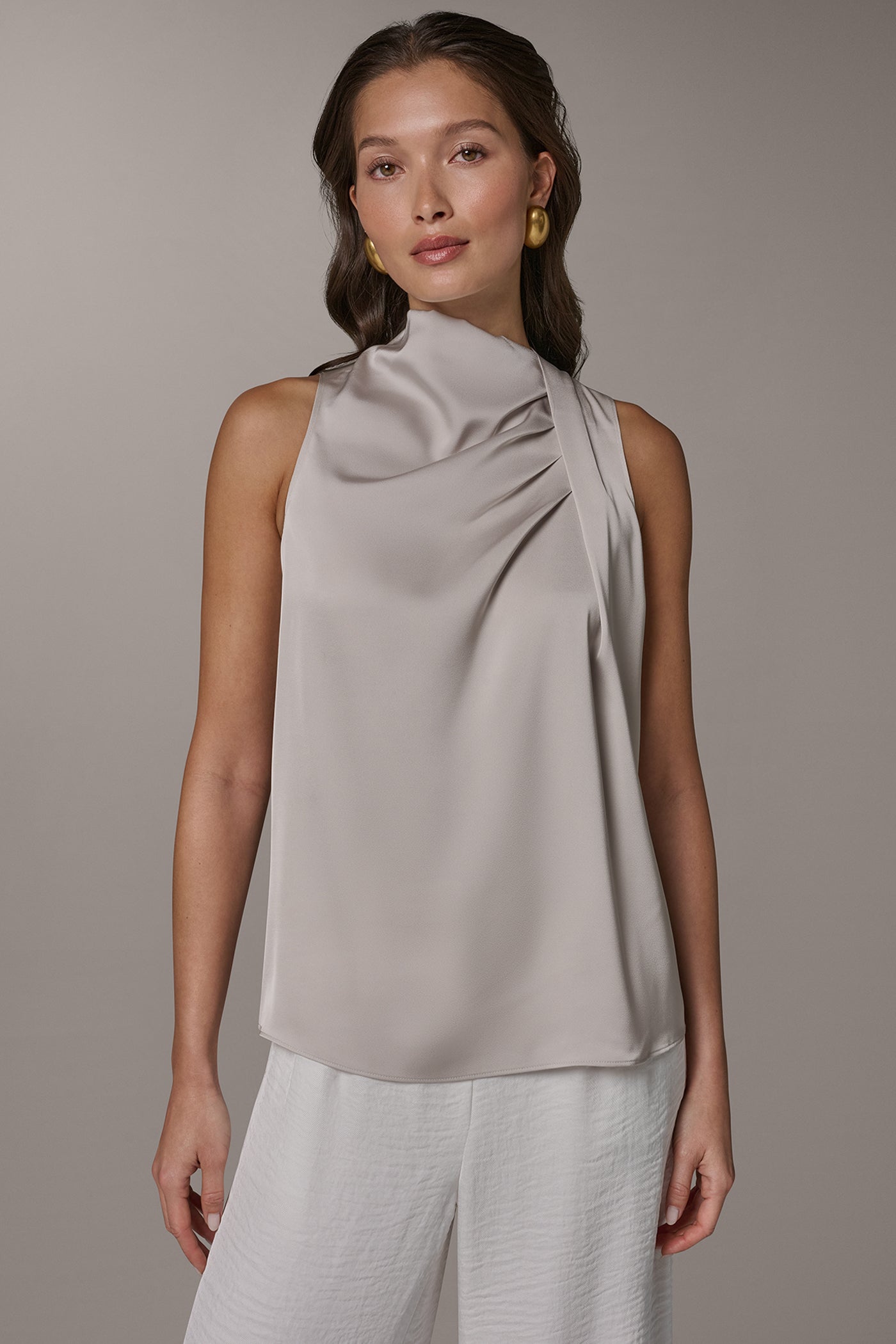 Donna Karan | TWIST DRAPE SHOULDER BLOUSE