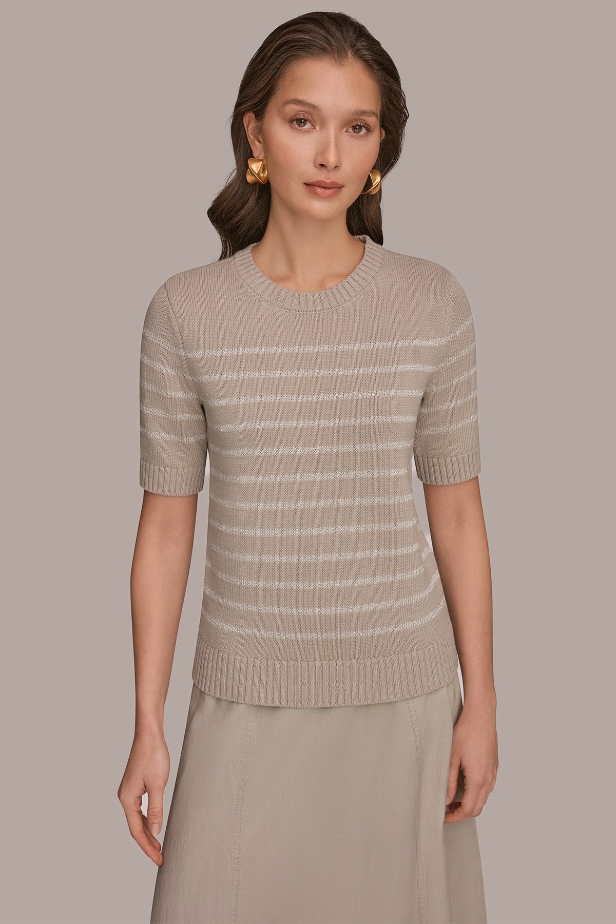 Donna Karan | SEQUIN STRIPE SWEATER