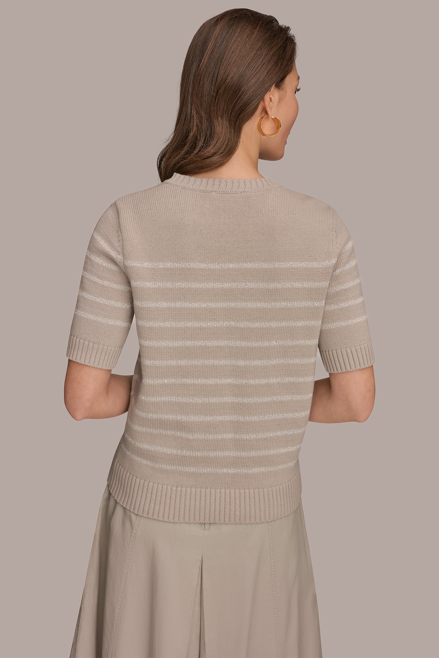 Donna Karan | SEQUIN STRIPE SWEATER