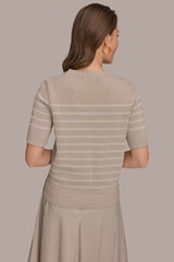 Donna Karan | SEQUIN STRIPE SWEATER