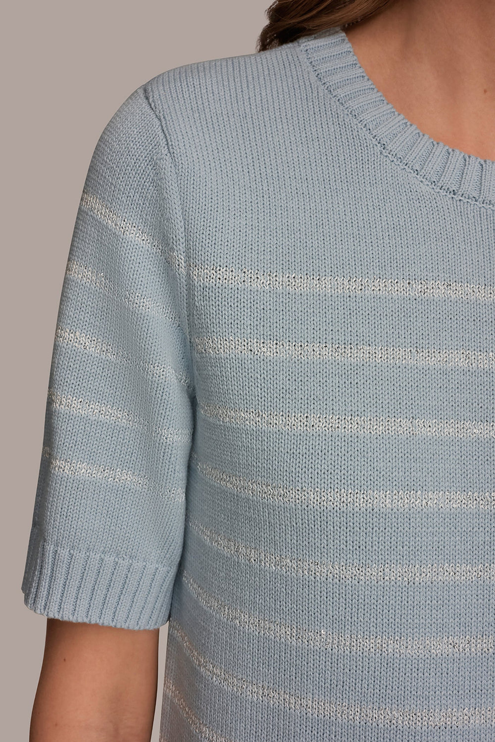 Donna Karan | SEQUIN STRIPE SWEATER