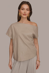Donna Karan | ASYMMETRIC ANGLE HEM TOP