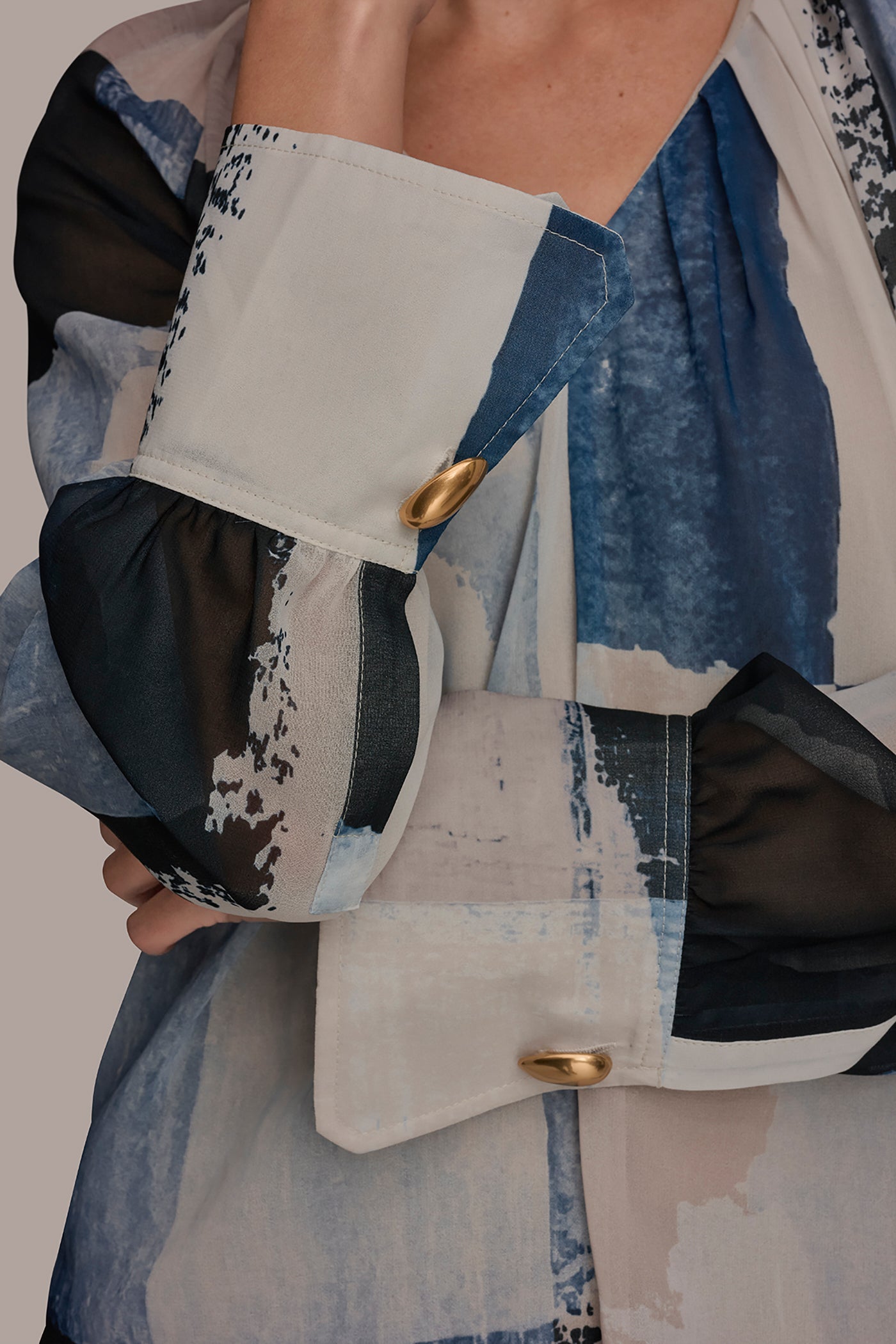 Donna Karan | PRINTED CHIFFON TOP