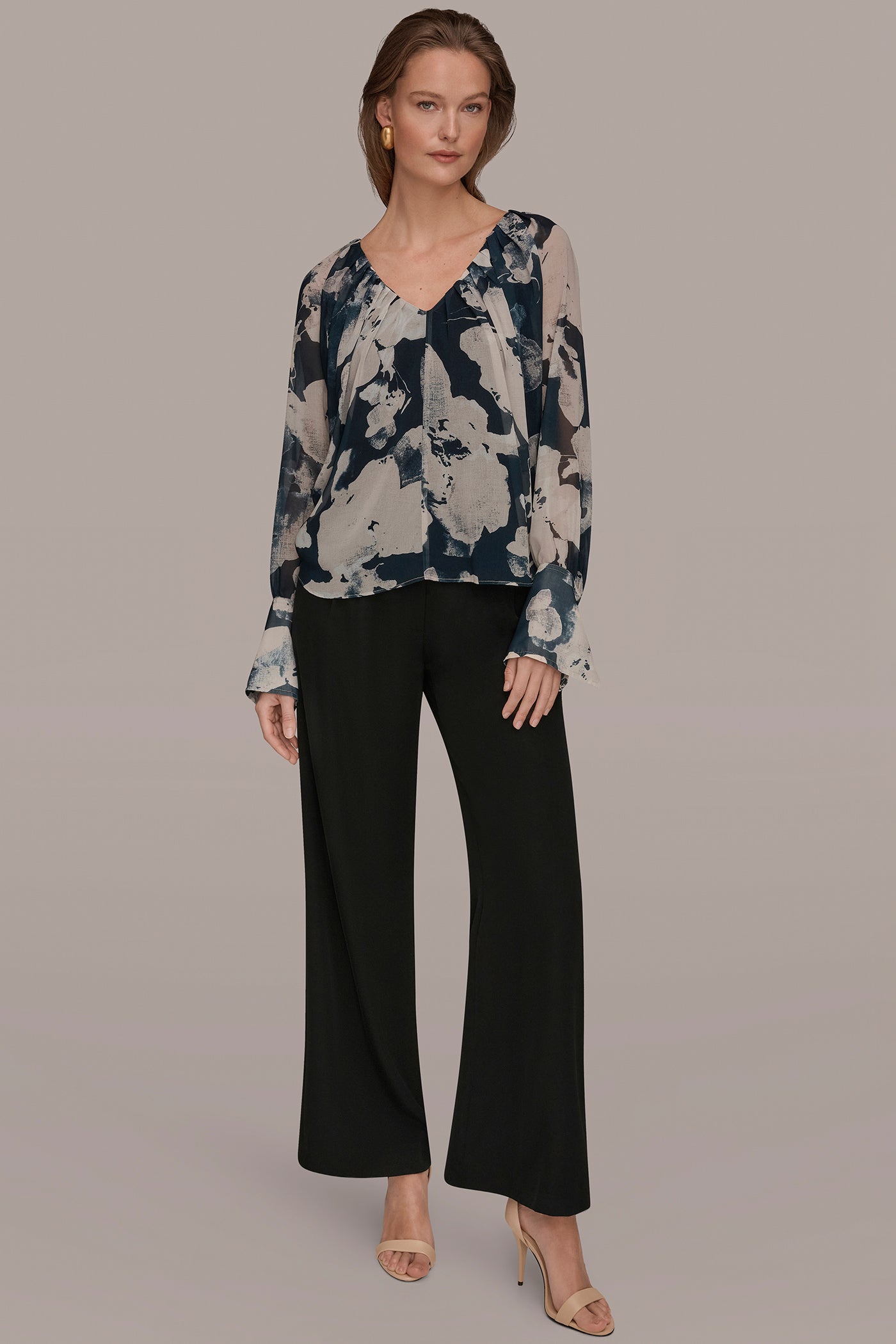 Donna Karan | PRINTED CHIFFON TOP