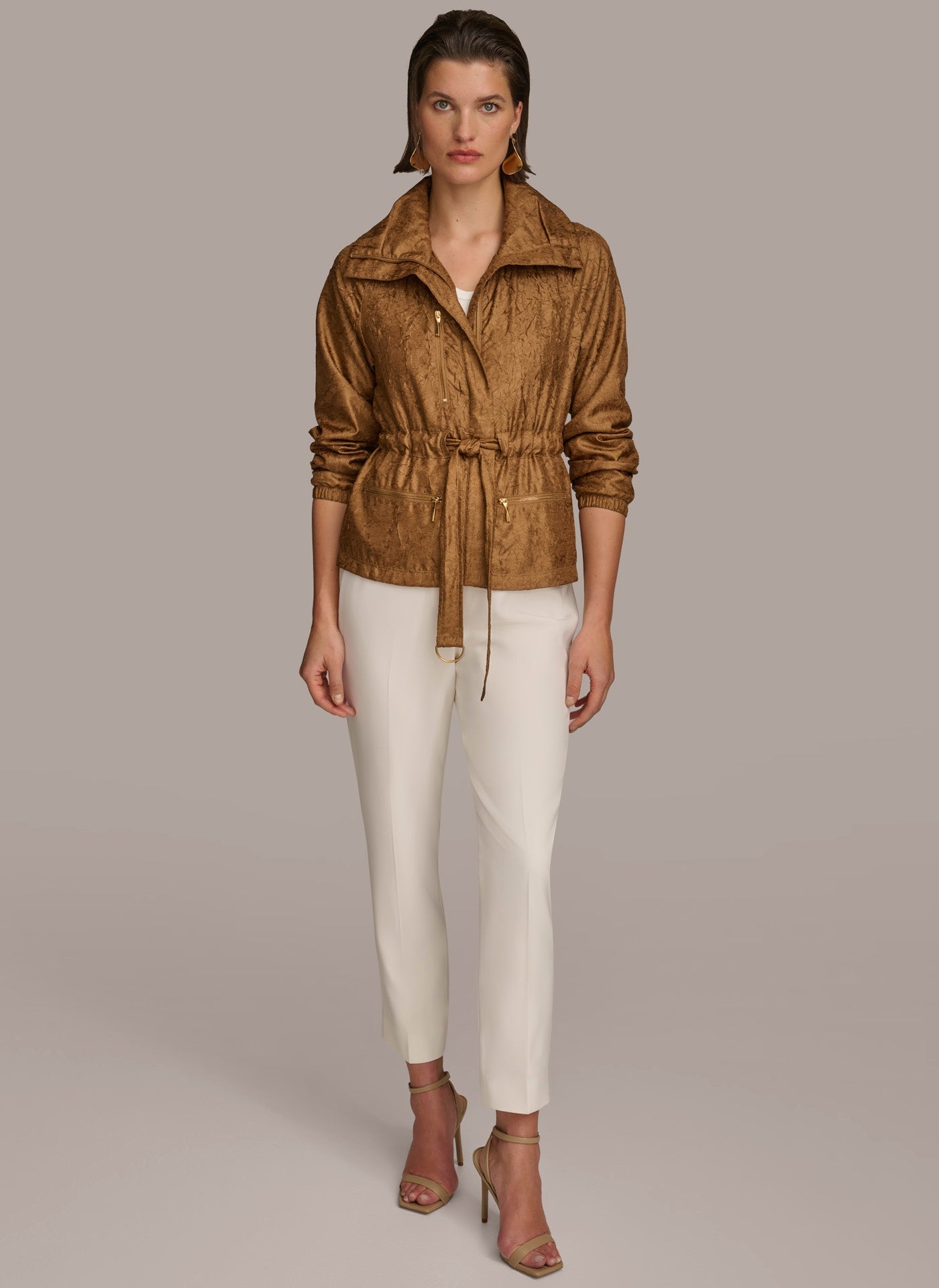 Donna Karan | TEXTURE BELTED WRAP JACKET