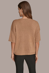 Donna Karan | ELBOW-SLEEVE SEQUIN SWEATER
