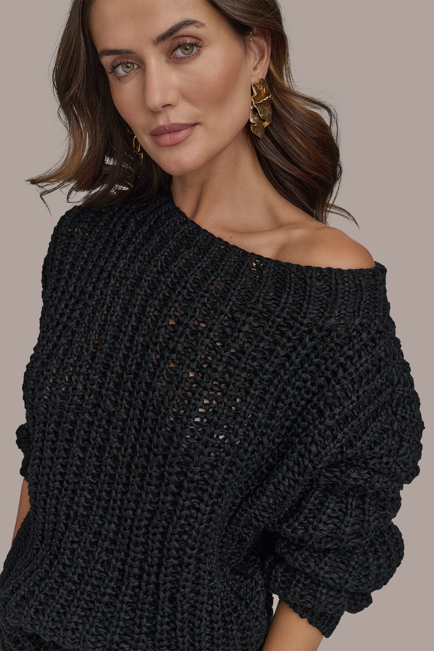 Donna Karan | OPEN STITCH DOLMAN SWEATER