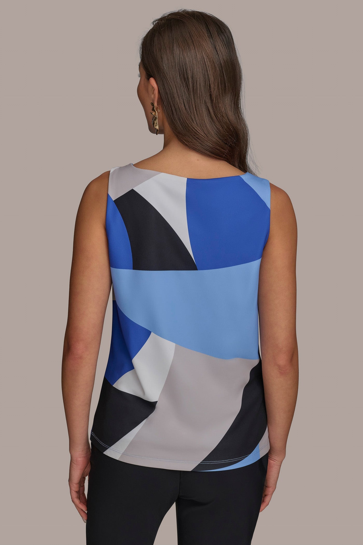 Donna Karan | PRINTED COWL NECK TOP