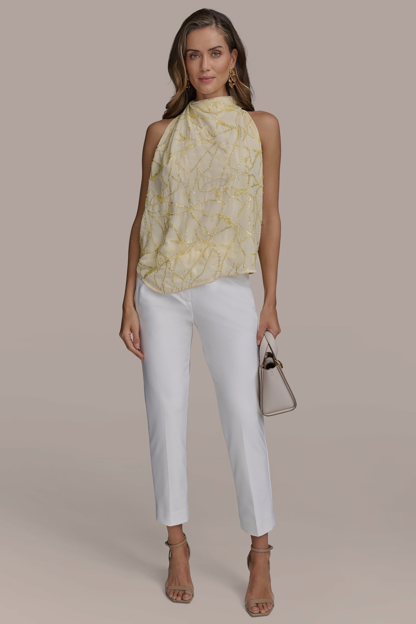 Donna Karan | PLEAT SHOULDER HALTER