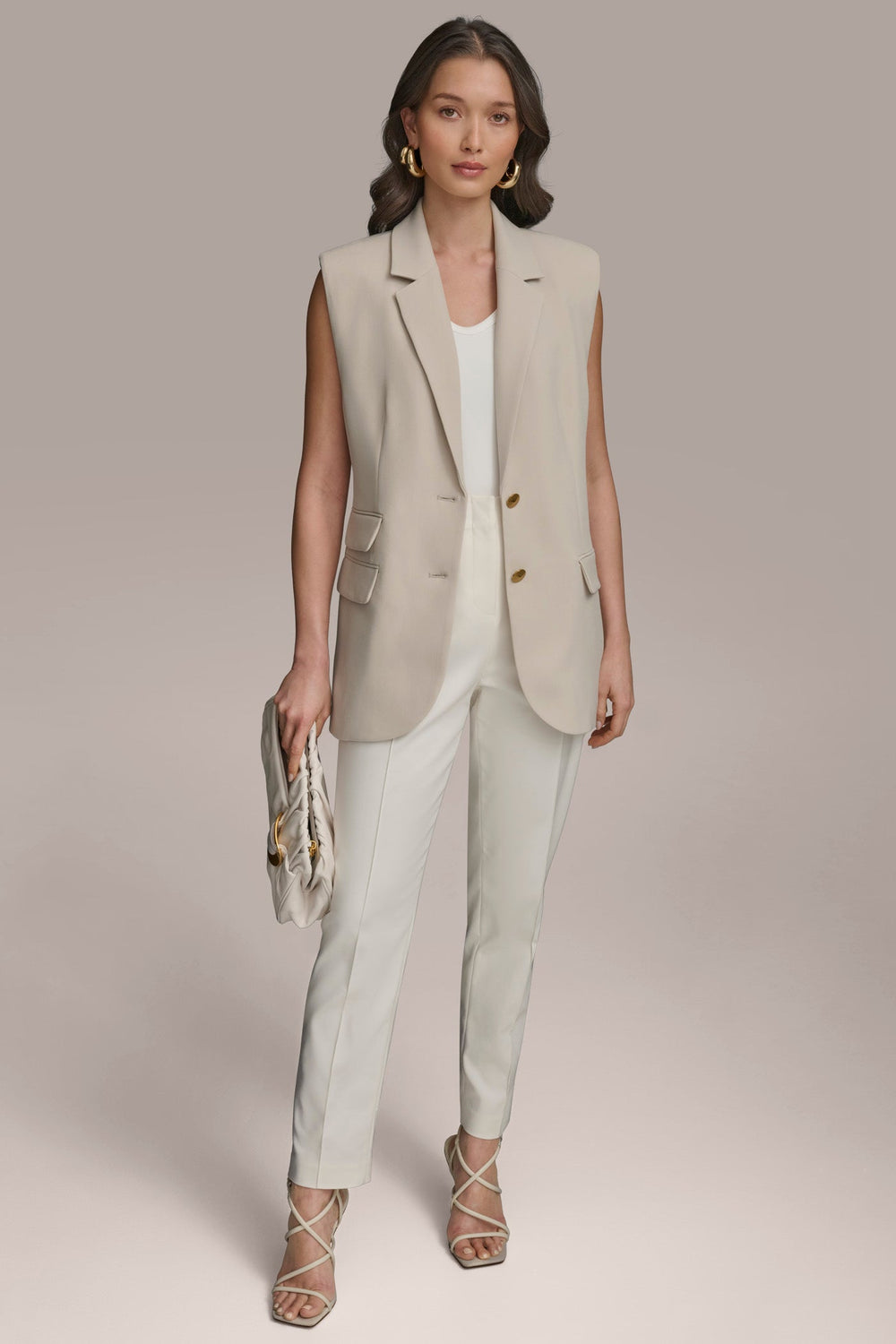 Donna Karan | BUTTON VEST WITH POCKET DETAIL