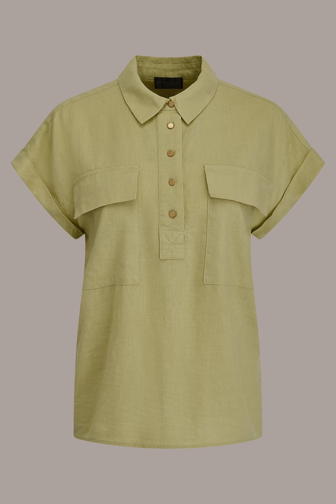 Donna Karan | CAP SLEEVE CAMP SHIRT