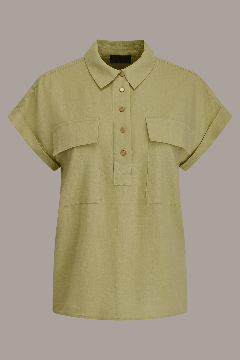 Donna Karan | CAP SLEEVE CAMP SHIRT