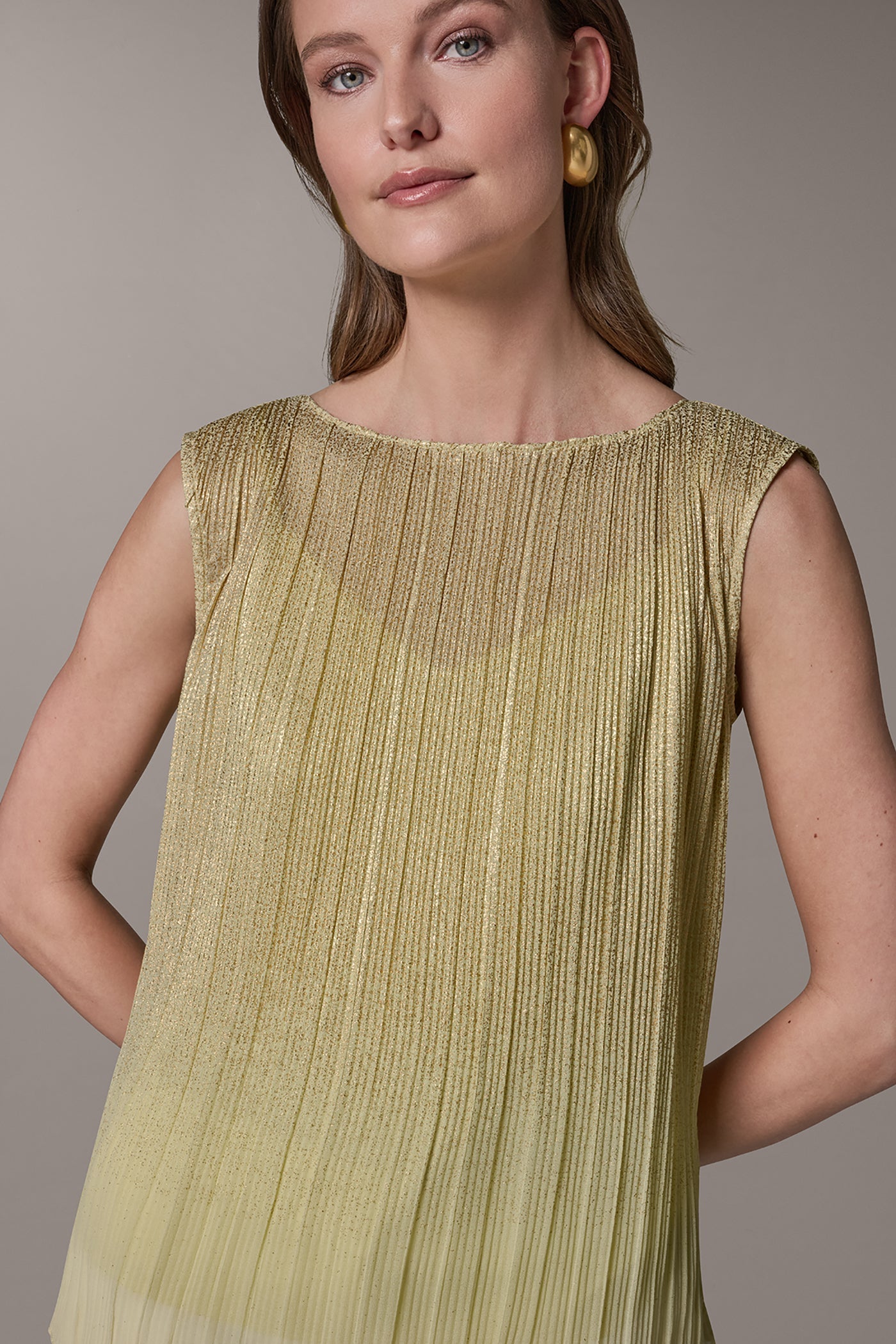 Donna Karan | SLEEVELESS METALLIC BLOUSE