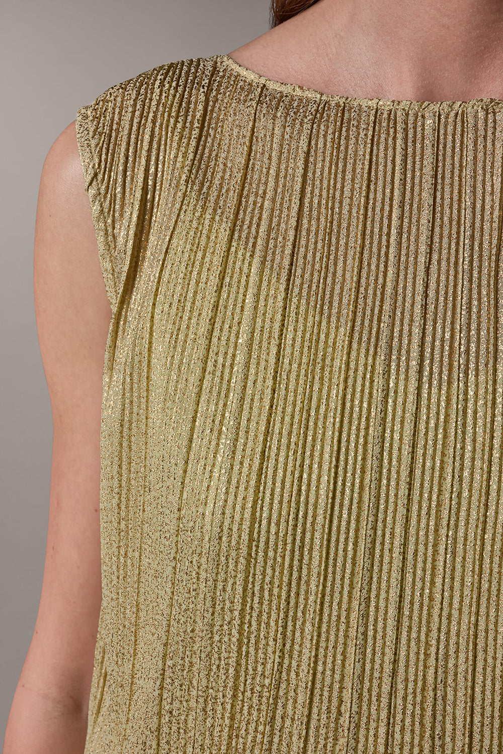 Donna Karan | SLEEVELESS METALLIC BLOUSE