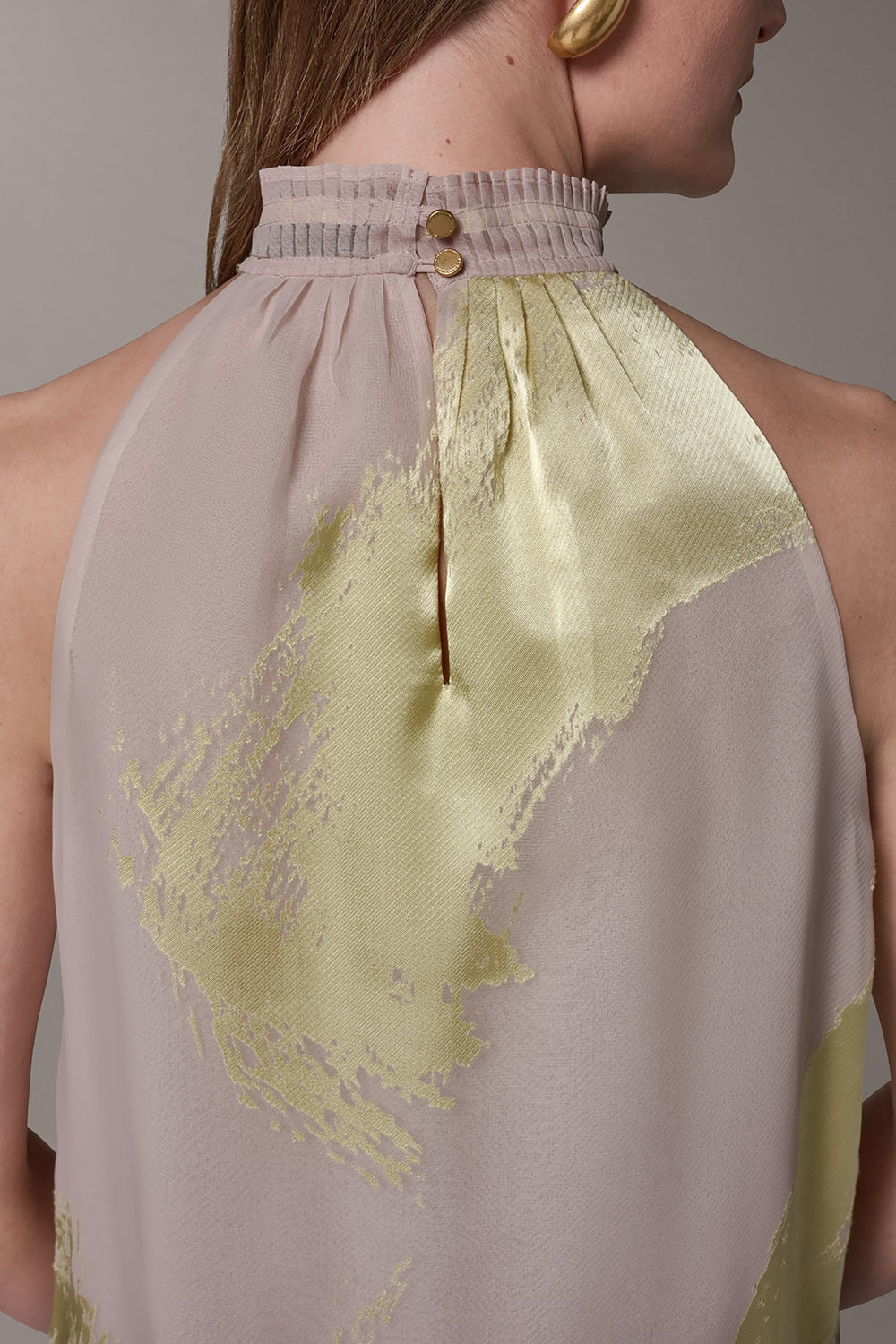 Donna Karan | SLEEVELESS METALLIC BRUSHSTROKE BLOUSE