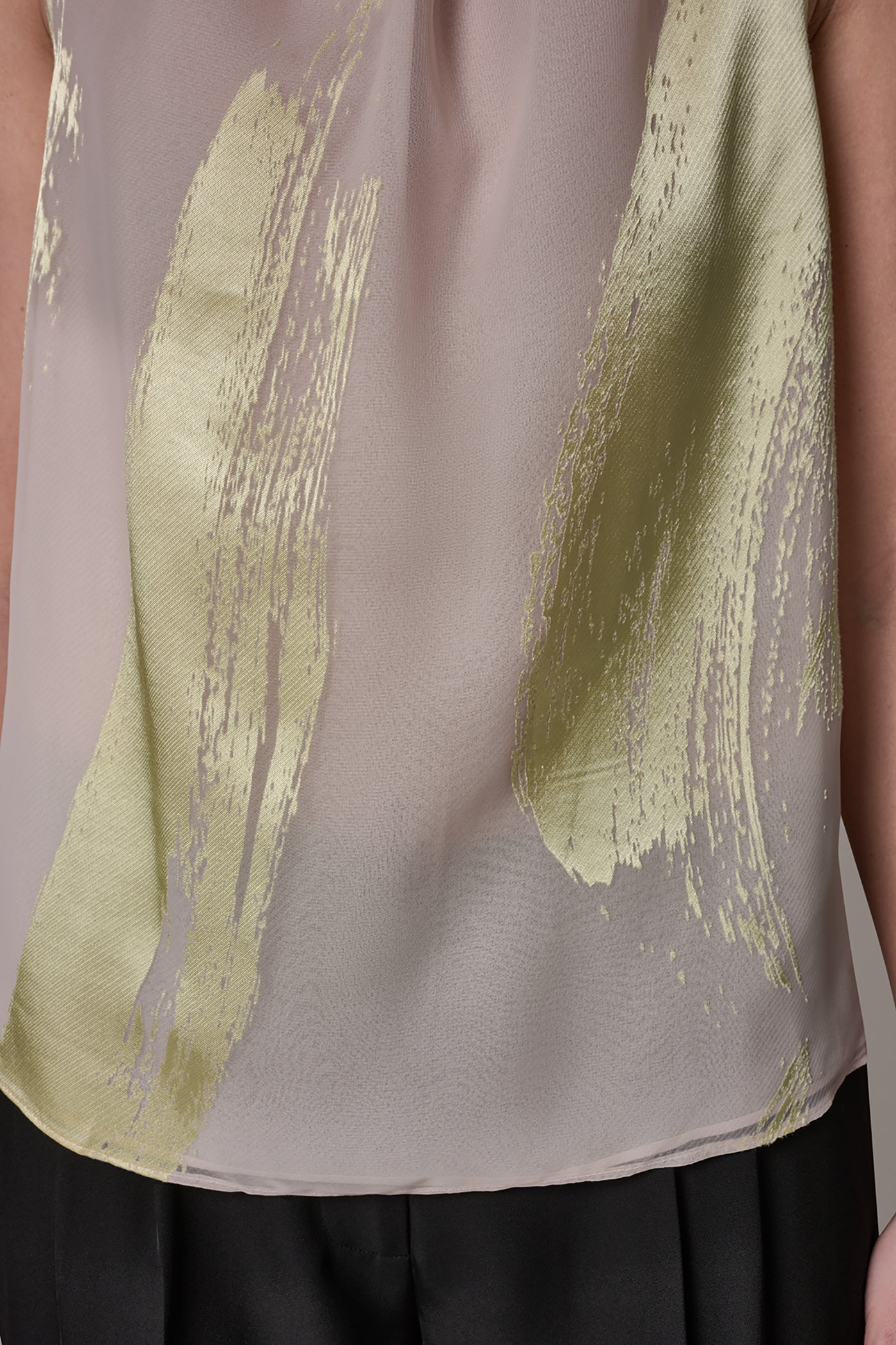 Donna Karan | SLEEVELESS METALLIC BRUSHSTROKE BLOUSE