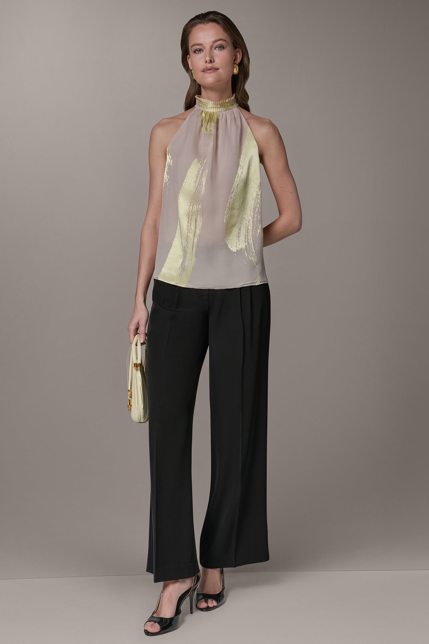 Donna Karan | SLEEVELESS METALLIC BRUSHSTROKE BLOUSE