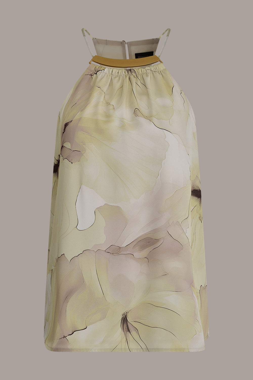 Donna Karan | SLEEVELESS FLORAL HALTER TOP