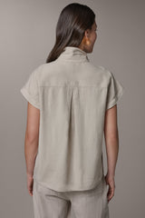 Donna Karan | CAP SLEEVE CAMP SHIRT