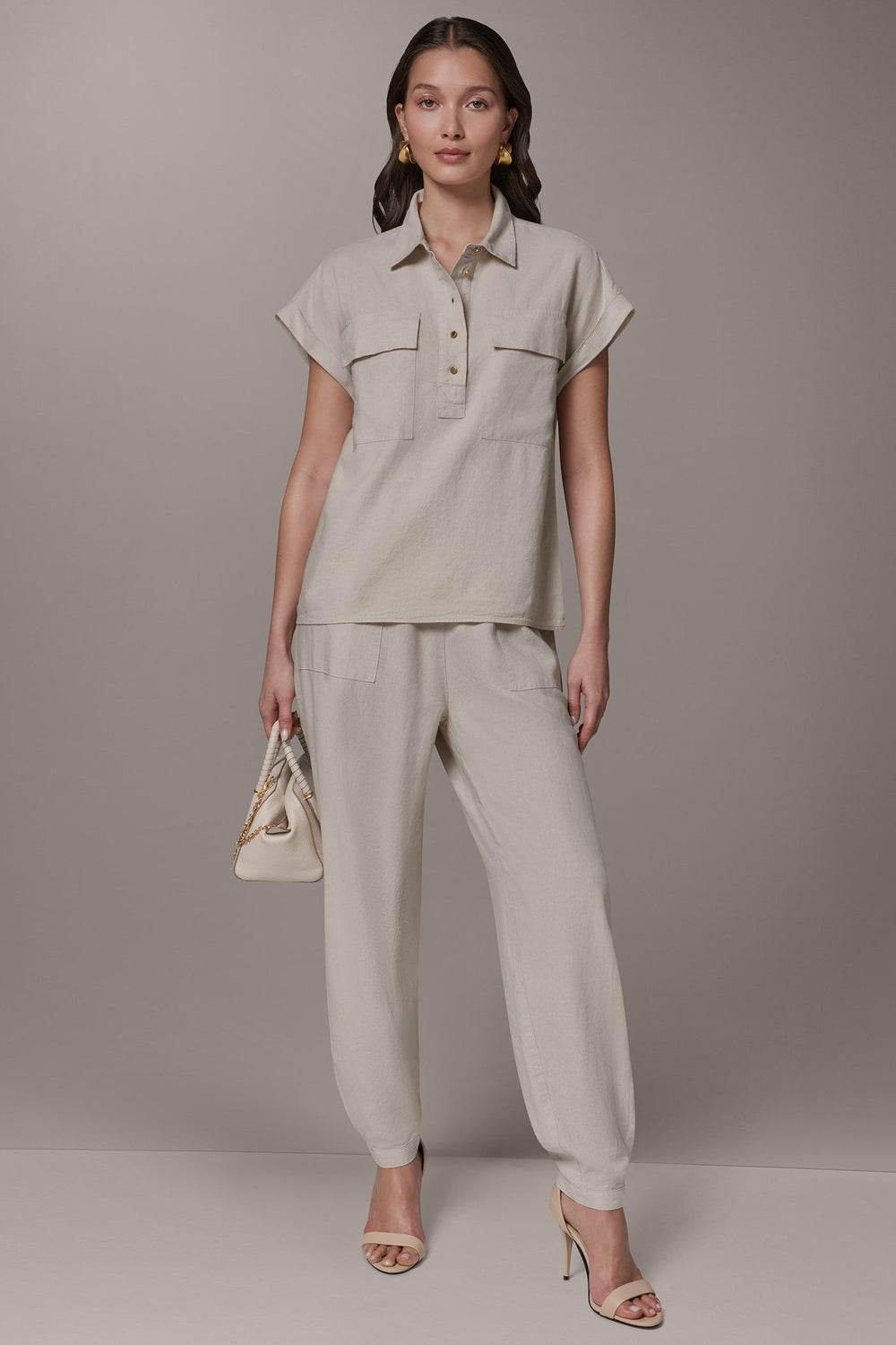 Donna Karan | CAP SLEEVE CAMP SHIRT