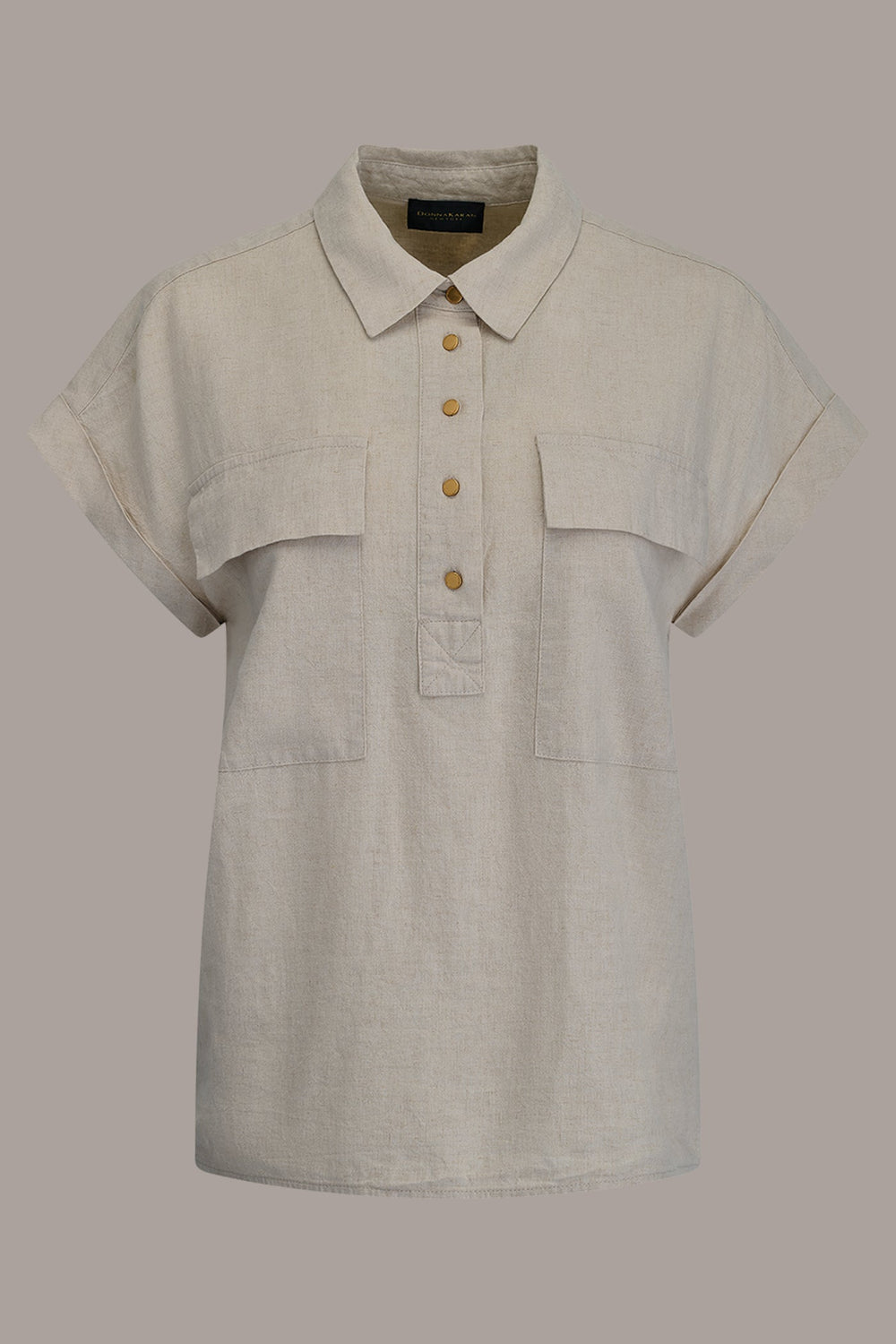 Donna Karan | CAP SLEEVE CAMP SHIRT