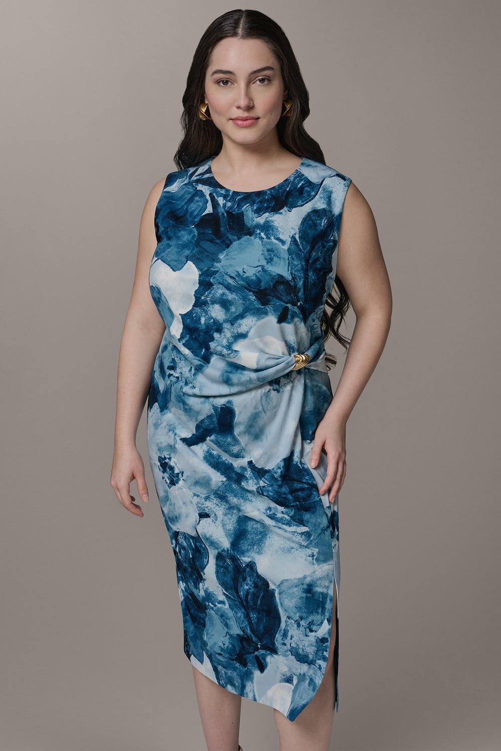 Donna Karan | SLEEVELESS TWIST WAIST MIDI SHEATH
