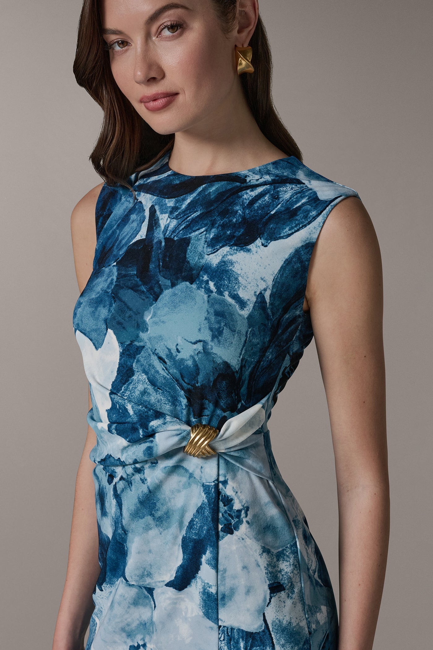 Donna Karan | SLEEVELESS TWIST WAIST MIDI SHEATH