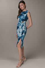 Donna Karan | SLEEVELESS TWIST WAIST MIDI SHEATH
