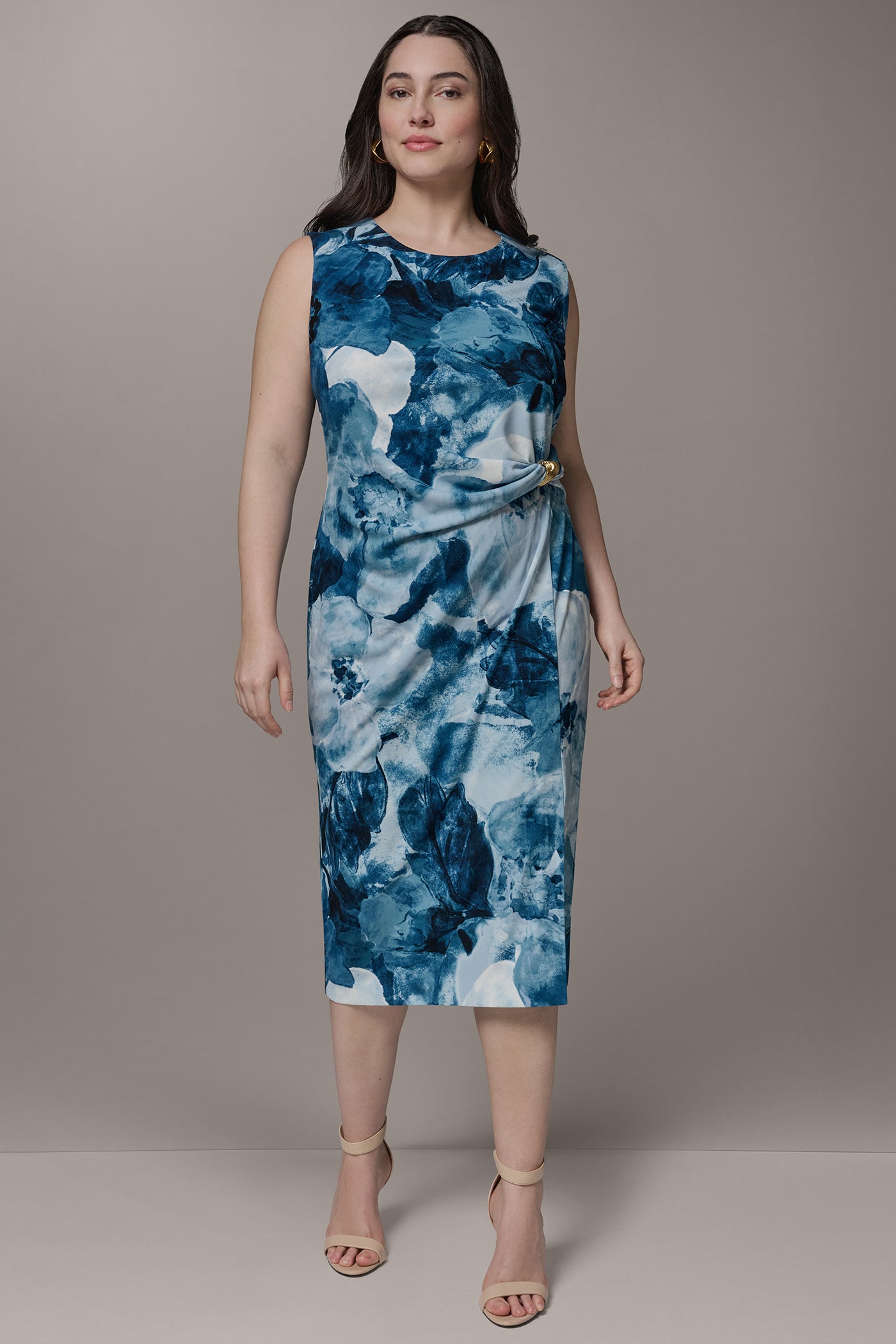 Donna Karan | SLEEVELESS TWIST WAIST MIDI SHEATH