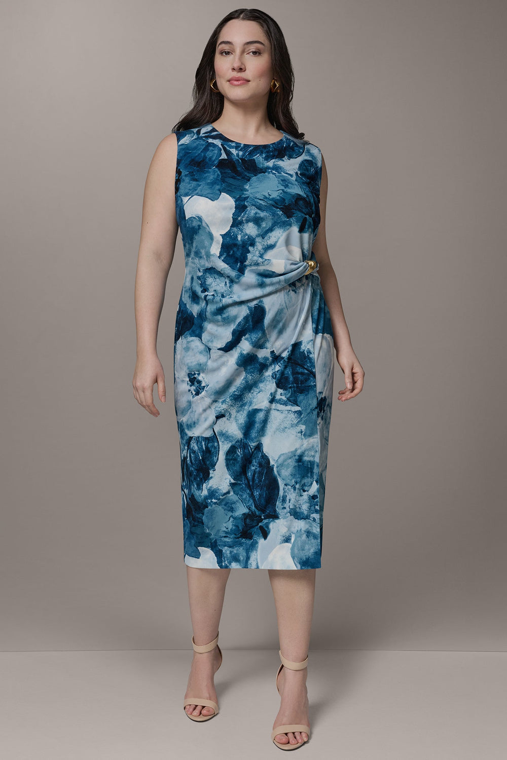Donna Karan | SLEEVELESS TWIST WAIST MIDI SHEATH