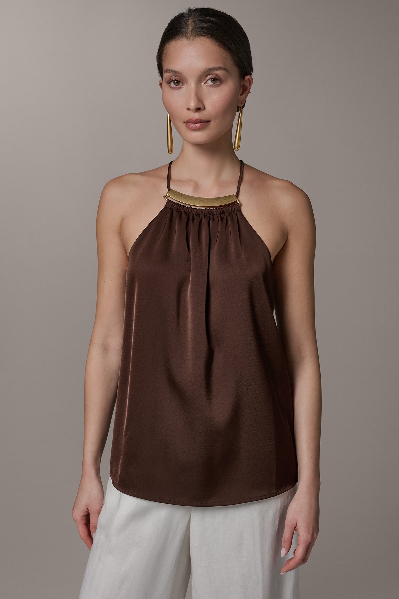 Donna Karan | SLEEVELESS HALTER TOP