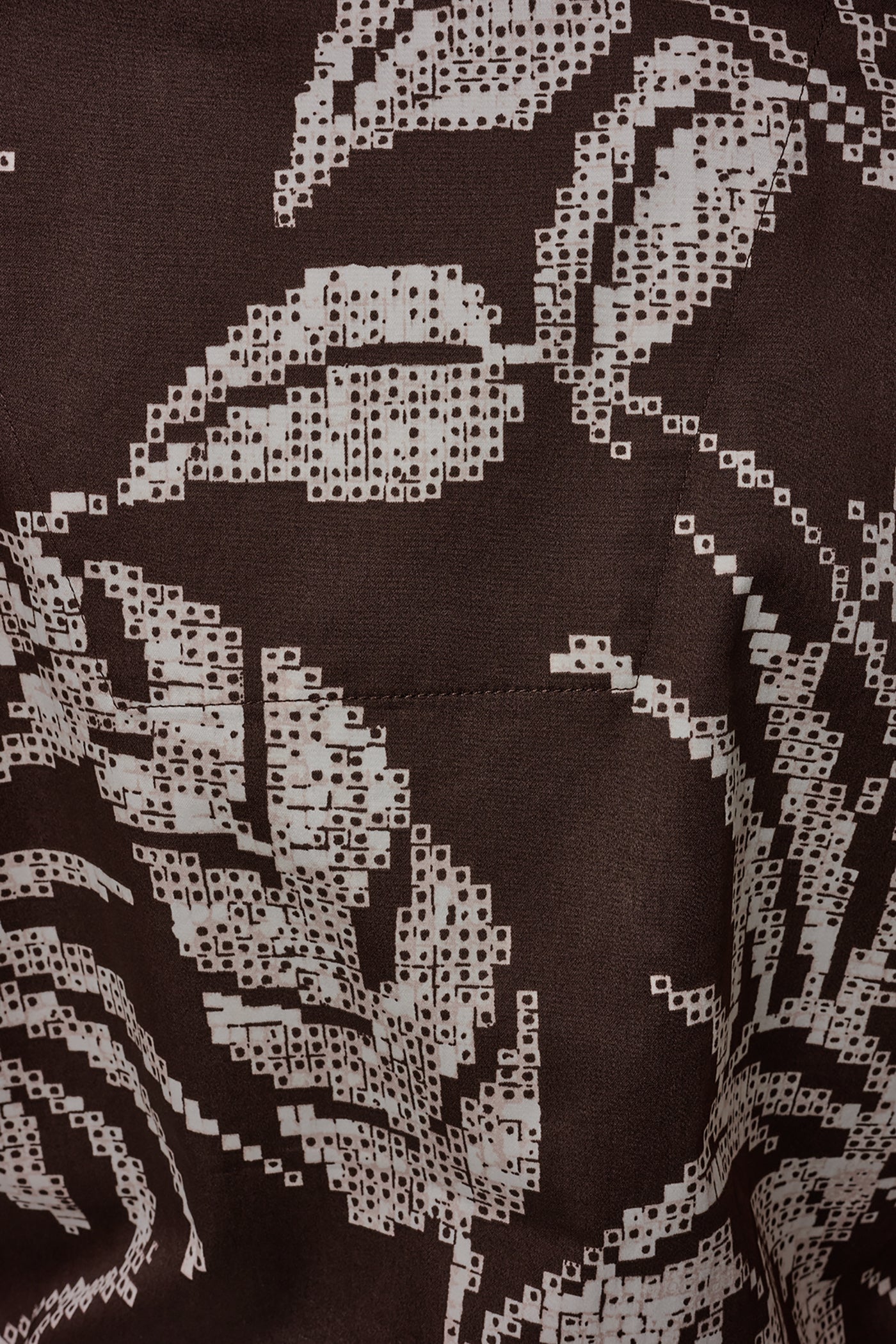Donna Karan | SLEEVELESS PRINT DRAWSTRING HEM BLOUSE