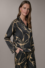 Donna Karan | LONG SLEEVE PRINT BLOUSE