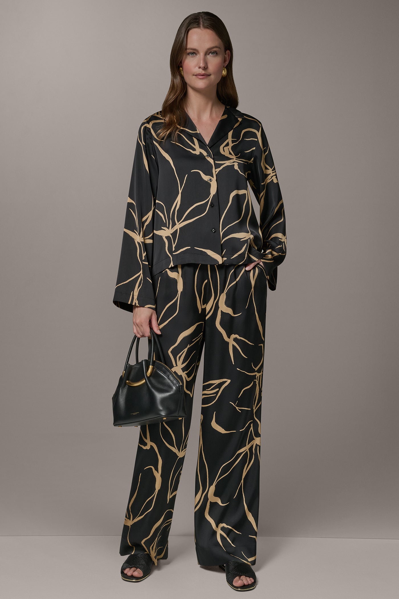 Donna Karan | LONG SLEEVE PRINT BLOUSE