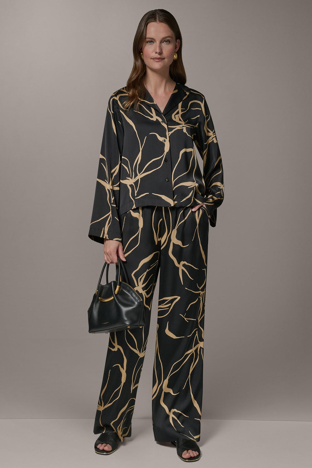 Donna Karan | LONG SLEEVE PRINT BLOUSE