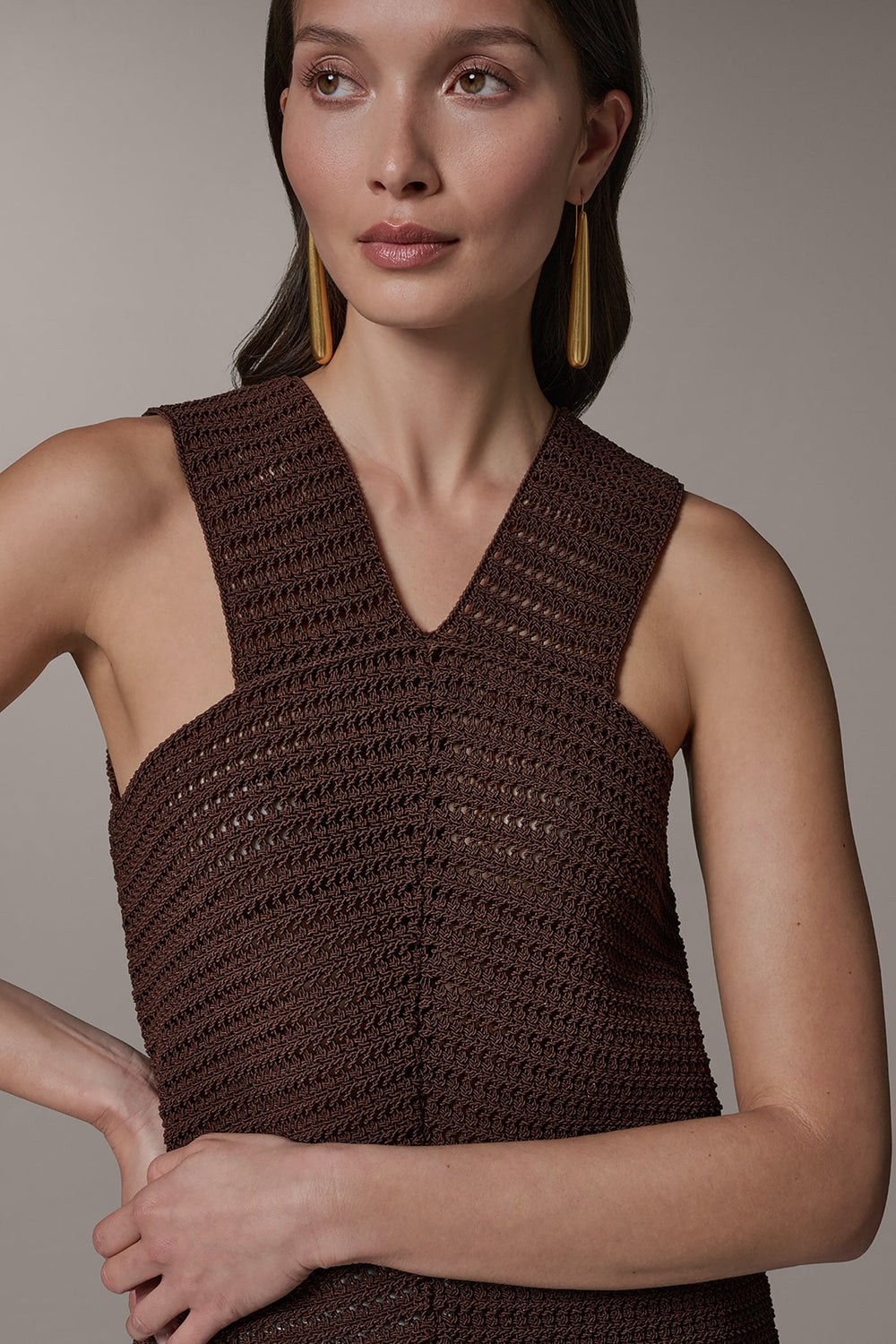 Donna Karan | SLEEVELESS METALLIC SWEATER TANK