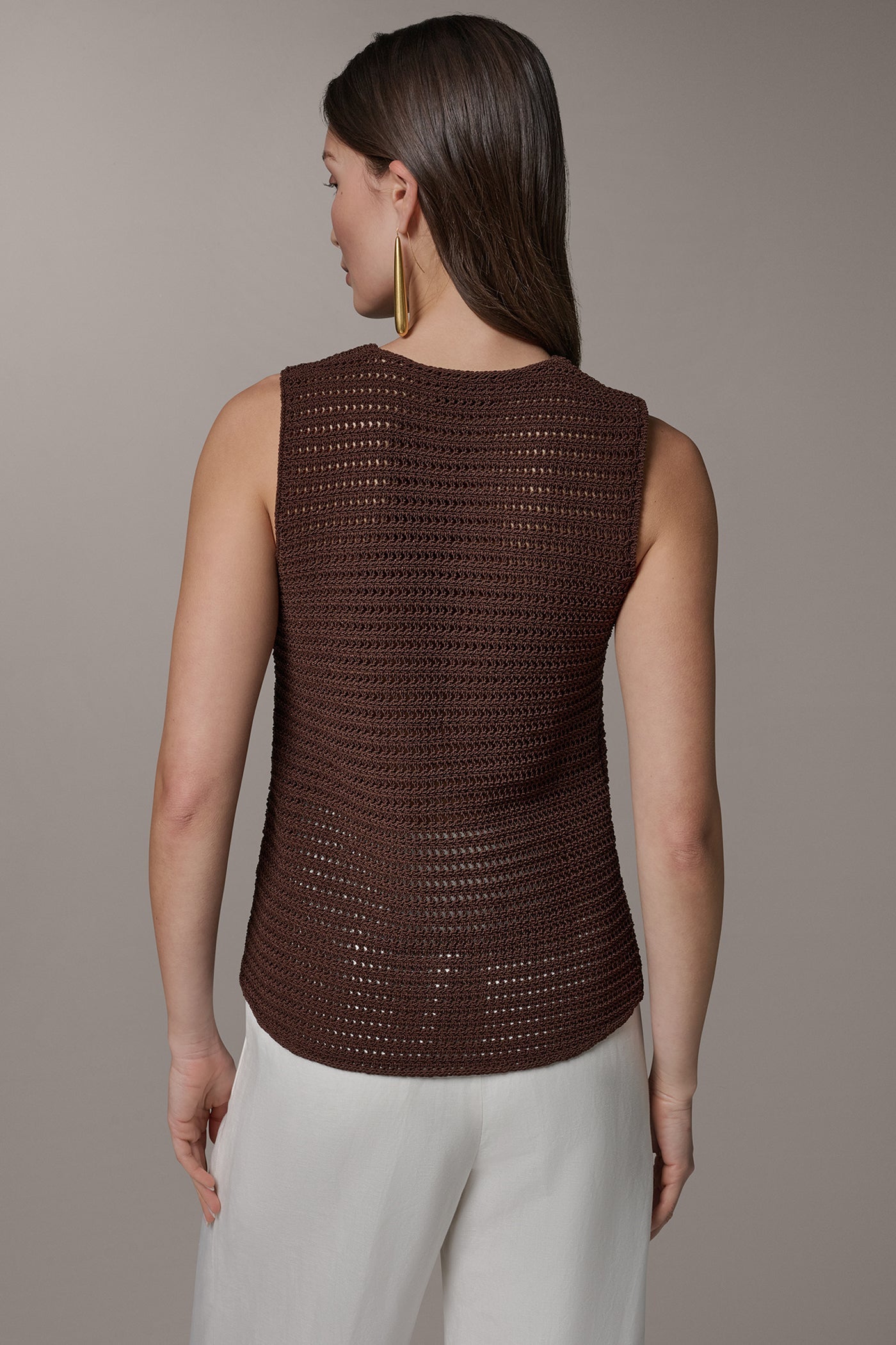 Donna Karan | SLEEVELESS METALLIC SWEATER TANK