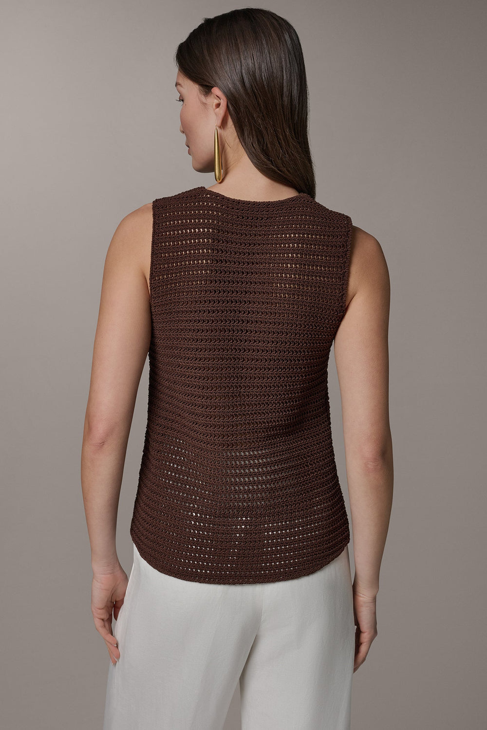 Donna Karan | SLEEVELESS METALLIC SWEATER TANK