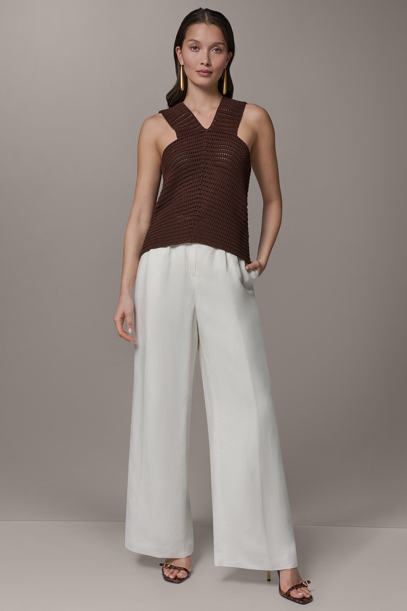 Donna Karan | SLEEVELESS METALLIC SWEATER TANK