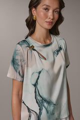 Donna Karan | MARBLE GOLD-TONE EMBELLISHED SHOULDER TOP
