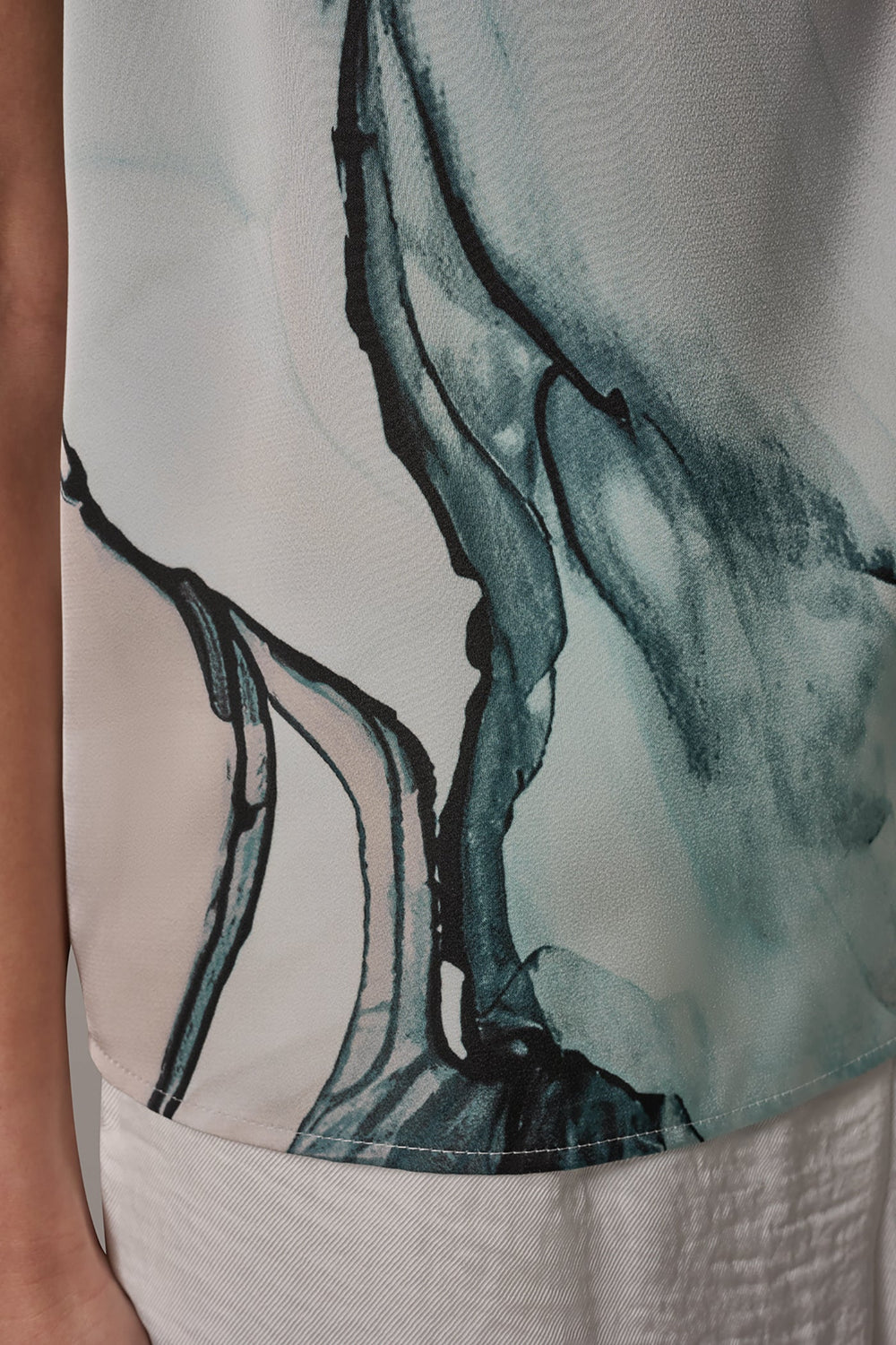 Donna Karan | MARBLE GOLD-TONE EMBELLISHED SHOULDER TOP