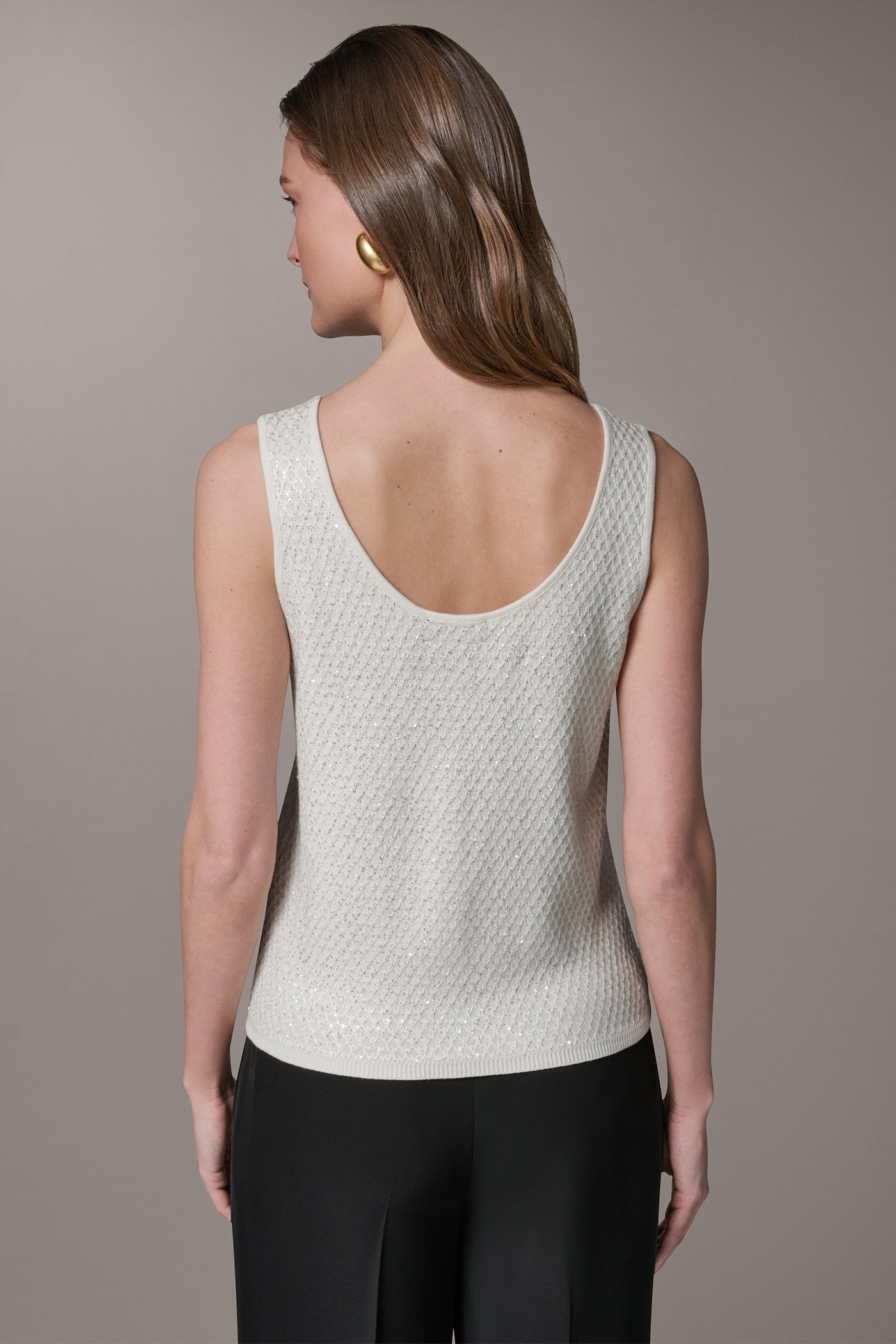 Donna Karan | SLEEVELESS SEQUIN SWEATER CAMI
