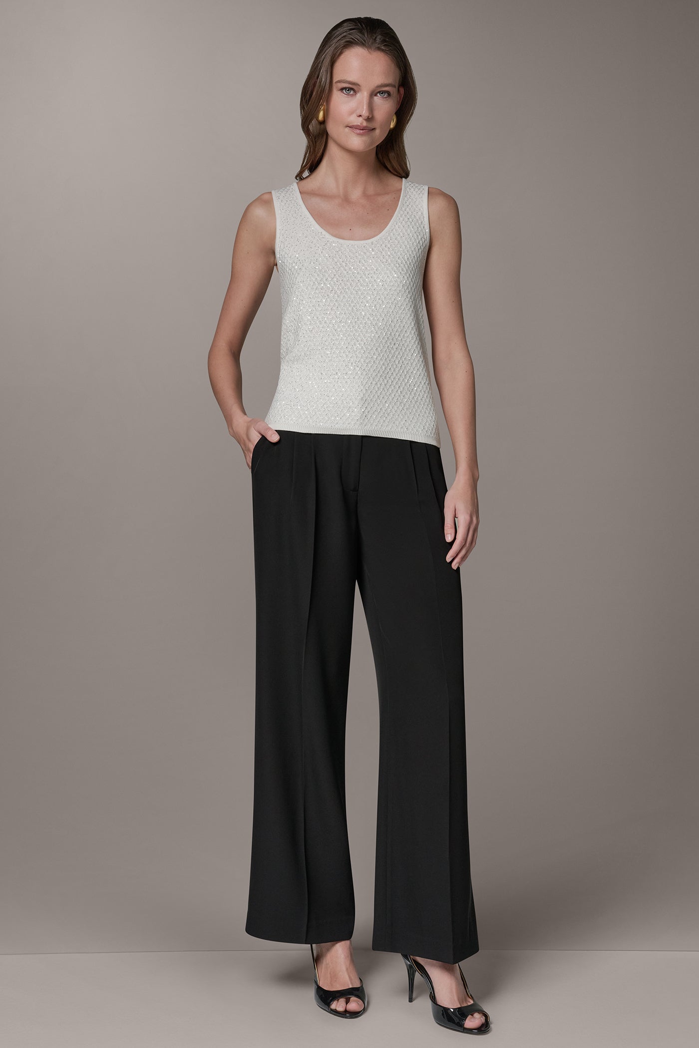 Donna Karan | SLEEVELESS SEQUIN SWEATER CAMI