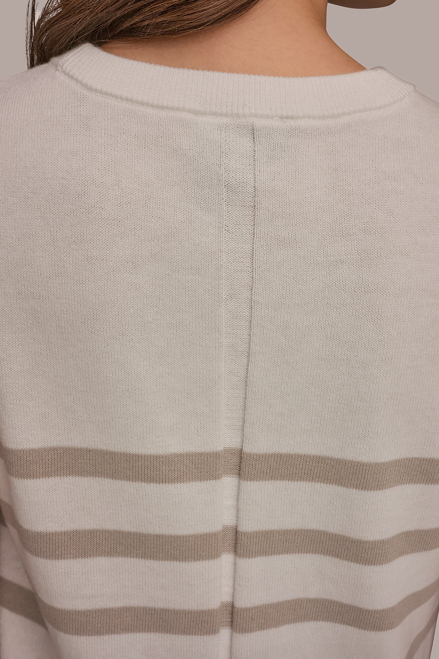 Donna Karan | COTTON AND CASHMERE SLEEVELESS STRIPED SWEATER